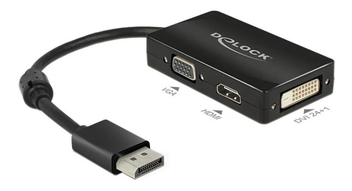 DeLOCK DisplayPort to HDMI/VGA/DVI adapter, 1920x1200 in 60Hz i gruppen COMPUTERTILBEHØR / Kabler og adaptere / DisplayPort / Adaptere hos TP E-commerce Nordic AB (C70602)