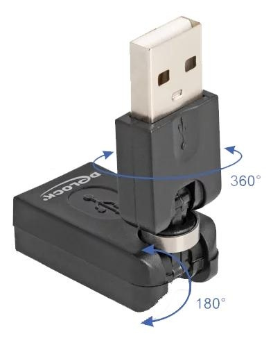 DeLOCK Rotation adapter USB 2.0-A male to female i gruppen COMPUTERTILBEHØR / Kabler og adaptere / USB / USB-A / Adaptere hos TP E-commerce Nordic AB (C70622)