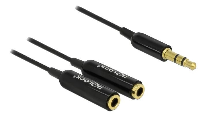 DeLOCK Cable audio splitter stereo jack male 3.5 mm 3 pin>2xstereo i gruppen HJEMMEELEKTRONIK / Kabler og adaptere / Audio Analog / Adaptere hos TP E-commerce Nordic AB (C70624)