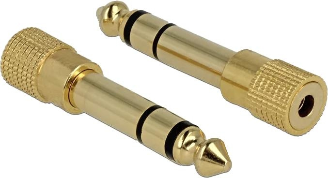 DeLOCK Adapter Stereo plug 6.35 mm > Stereo jack 3.5 mm 3 pin metal i gruppen HJEMMEELEKTRONIK / Kabler og adaptere / Audio Analog / Adaptere hos TP E-commerce Nordic AB (C70626)