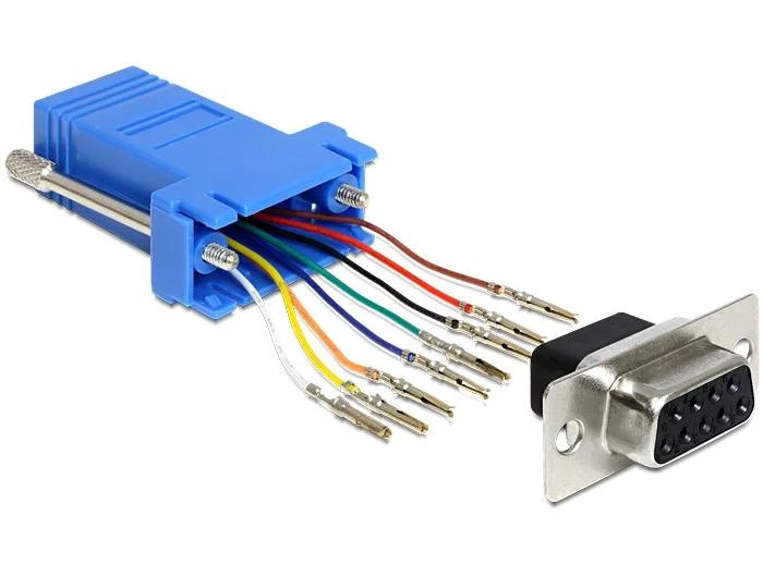 DeLOCK D-Sub 9 Pin female > RJ45 female assembly kit i gruppen COMPUTERTILBEHØR / Kabler og adaptere / Netværkskabler / Adaptere og samlemuffer hos TP E-commerce Nordic AB (C70628)