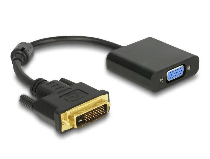 DeLOCK Adapter DVI-D 24+1 male > VGA female black i gruppen COMPUTERTILBEHØR / Kabler og adaptere / DVI / Adaptere hos TP E-commerce Nordic AB (C70633)