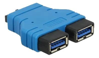 DeLOCK Adapter USB 3.0 pin header female > 2xUSB 3.0 Type-A female i gruppen COMPUTERTILBEHØR / Kabler og adaptere / USB / USB-A / Adaptere hos TP E-commerce Nordic AB (C70634)