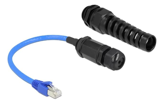 DeLOCK Cable RJ45 plug to RJ45 jack Cat.6 waterproof w/ cable gland i gruppen COMPUTERTILBEHØR / Kabler og adaptere / Netværkskabler / Adaptere og samlemuffer hos TP E-commerce Nordic AB (C70655)