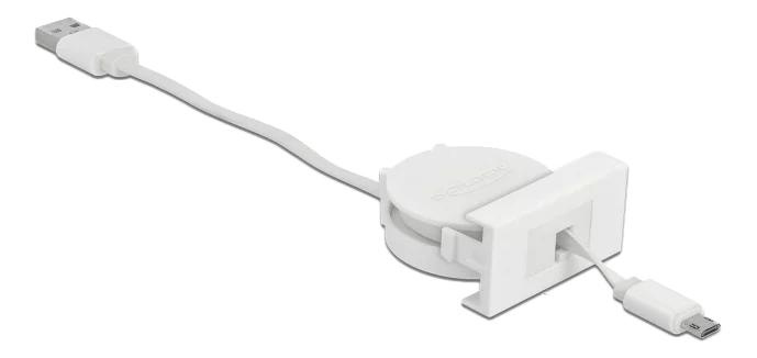 DeLOCK Easy 45 Module USB 2.0 Cable TypeA>EASYUSB MicroB white i gruppen COMPUTERTILBEHØR / Kabler og adaptere / USB / Micro-USB / Kabler hos TP E-commerce Nordic AB (C70658)