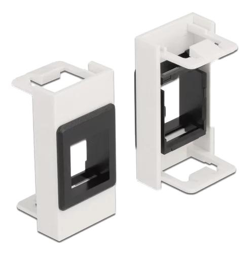 DeLOCK Easy 45 Module Keystone Holder 22.5 x 45 mm, white / black i gruppen COMPUTERTILBEHØR / Kabler og adaptere / Netværkskabler / Adaptere og samlemuffer hos TP E-commerce Nordic AB (C70663)