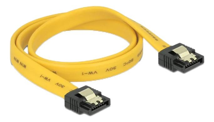 DeLOCK SATA 6 Gb/s Cable 50 cm yellow i gruppen COMPUTERTILBEHØR / Kabler og adaptere / Interne / SATA hos TP E-commerce Nordic AB (C70672)