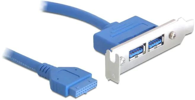 DeLOCK Slot bracket 1x19pin USB 3.0 pin header fe intern>2xUSB 3 i gruppen COMPUTERTILBEHØR / Computerkomponenter / USB-kort hos TP E-commerce Nordic AB (C70674)