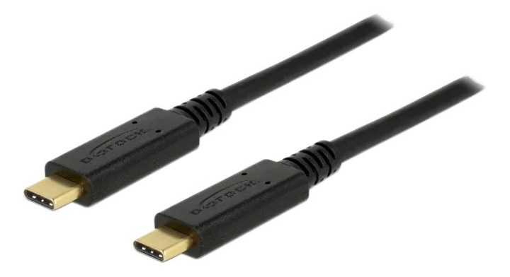 DeLOCK USB 2.0 USB-C to USB-C cable, 5A, E-Marker, 3m, black i gruppen COMPUTERTILBEHØR / Kabler og adaptere / USB / USB-C hos TP E-commerce Nordic AB (C70677)