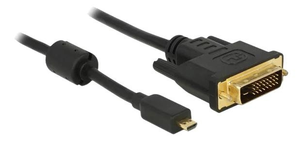 DeLOCK HDMI cable Micro-D male > DVI 24+1 male 1 m i gruppen COMPUTERTILBEHØR / Kabler og adaptere / DVI / Kabler hos TP E-commerce Nordic AB (C70683)