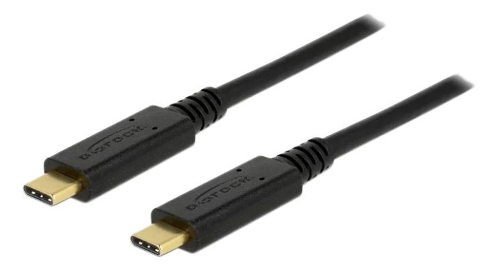 DeLOCK USB 3.1 Gen 2 USB-C to USB-C cable, 3A, E-Marker, 1m, black i gruppen COMPUTERTILBEHØR / Kabler og adaptere / USB / USB-C hos TP E-commerce Nordic AB (C70686)