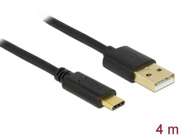 DeLOCK USB 2.0 cable Type-A to Type-C 4 m i gruppen COMPUTERTILBEHØR / Kabler og adaptere / USB / USB-C hos TP E-commerce Nordic AB (C70688)