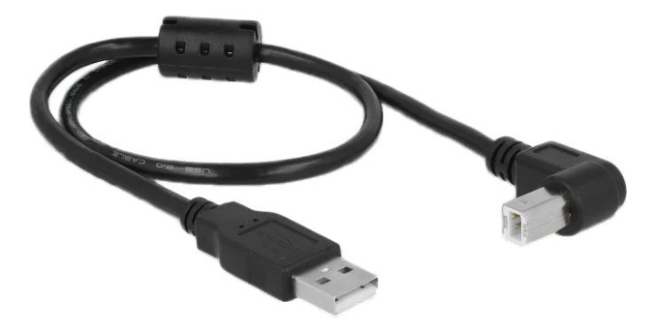 DeLOCK Cable USB 2.0 Type-A male > USB 2.0 Type-B male angled 0.5 m i gruppen COMPUTERTILBEHØR / Kabler og adaptere / USB / USB-A / Kabler hos TP E-commerce Nordic AB (C70693)