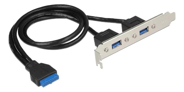 DeLOCK Slot bracket 1x19pin USB 3.0 pin header fe internal>2 i gruppen COMPUTERTILBEHØR / Computerkomponenter / USB-kort hos TP E-commerce Nordic AB (C70695)