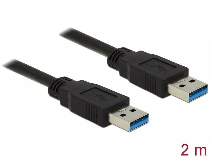 DeLOCK Cable USB 3.0 Type-A male > USB 3.0 Type-A male 2.0 m black i gruppen COMPUTERTILBEHØR / Kabler og adaptere / USB / USB-A / Kabler hos TP E-commerce Nordic AB (C70698)