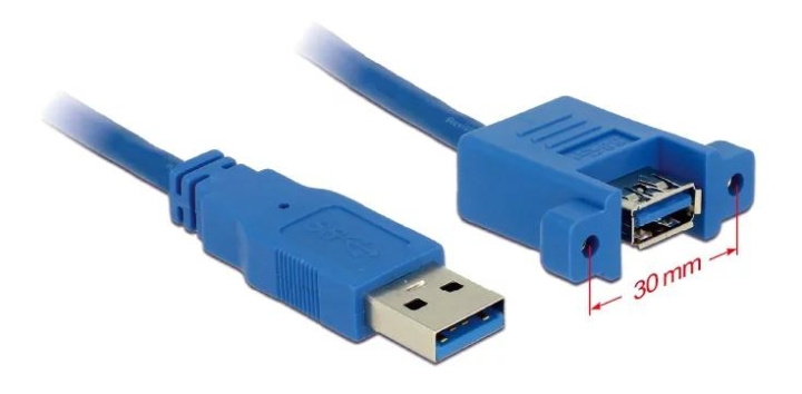 DeLOCK Cable USB 3.0 Type-A male>USB 3.0 Type-A fe panel-mount 1m i gruppen COMPUTERTILBEHØR / Kabler og adaptere / USB / USB-A / Kabler hos TP E-commerce Nordic AB (C70699)