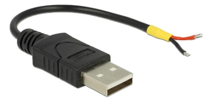 DeLOCK Cable USB 2.0 Type-A male > 2 x open wires power 10 cm i gruppen COMPUTERTILBEHØR / Kabler og adaptere / USB / USB-A / Kabler hos TP E-commerce Nordic AB (C70701)