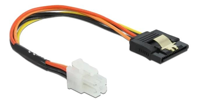 DeLOCK Cable P4 male > SATA 15 pin receptacle 20 cm i gruppen COMPUTERTILBEHØR / Kabler og adaptere / Interne / SATA hos TP E-commerce Nordic AB (C70708)