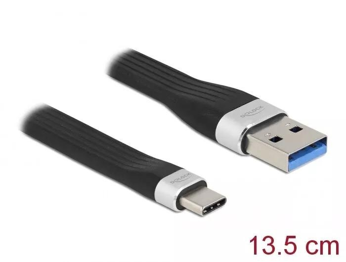 DeLOCK USB 3.2 Gen1 FPC Flat Ribbon Cable USB A>USB C 13.5cm PD 3A i gruppen COMPUTERTILBEHØR / Kabler og adaptere / USB / USB-C hos TP E-commerce Nordic AB (C70713)