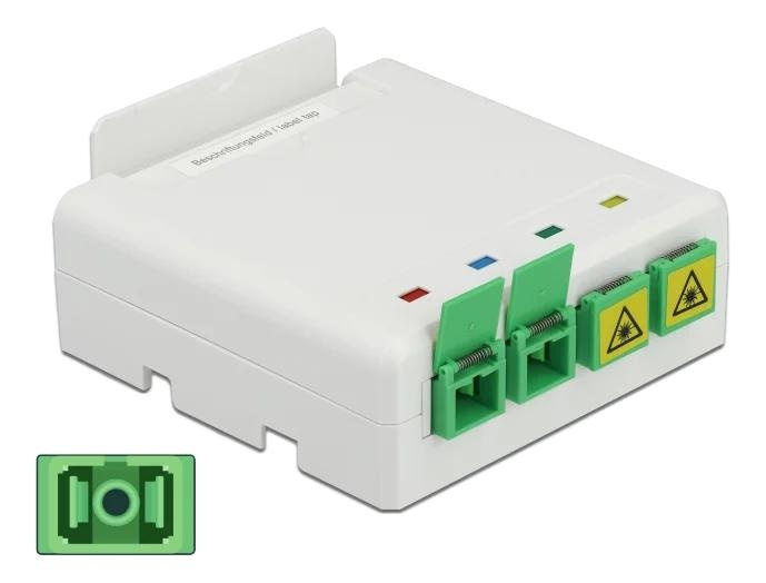 DeLOCK Optical Fiber Connection Box DIN Rail 4xSC Simplex LC Duplex i gruppen COMPUTERTILBEHØR / Kabler og adaptere / Netværkskabler / Adaptere og samlemuffer hos TP E-commerce Nordic AB (C70728)