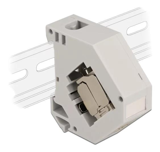 DeLOCK DIN rail Adapter with Keystone Module RJ45 jack Cat.6A LSA i gruppen COMPUTERTILBEHØR / Kabler og adaptere / Netværkskabler / Adaptere og samlemuffer hos TP E-commerce Nordic AB (C70732)