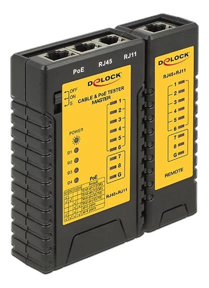 DeLOCK Cable Tester RJ45 / RJ12 / PoE i gruppen COMPUTERTILBEHØR / Computerkomponenter / Værktøj og montage hos TP E-commerce Nordic AB (C70735)