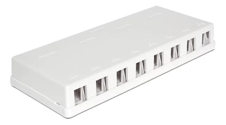 DeLOCK Keystone Surface Mounted Box, 8-ports, white i gruppen COMPUTERTILBEHØR / Kabler og adaptere / Netværkskabler / Adaptere og samlemuffer hos TP E-commerce Nordic AB (C70739)