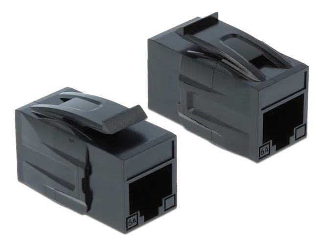 DeLOCK Keystone Module RJ45 jack > RJ45 jack Cat.6A UTP black i gruppen COMPUTERTILBEHØR / Kabler og adaptere / Netværkskabler / Adaptere og samlemuffer hos TP E-commerce Nordic AB (C70742)