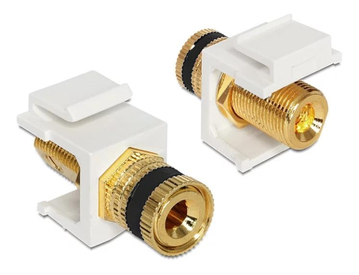 DeLOCK Keystone module binding post > thread nut black / white i gruppen COMPUTERTILBEHØR / Kabler og adaptere / Netværkskabler / Adaptere og samlemuffer hos TP E-commerce Nordic AB (C70743)