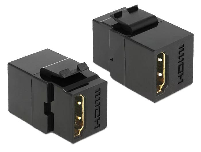 DeLOCK Keystone Module HDMI female > HDMI female black i gruppen COMPUTERTILBEHØR / Kabler og adaptere / Netværkskabler / Adaptere og samlemuffer hos TP E-commerce Nordic AB (C70753)