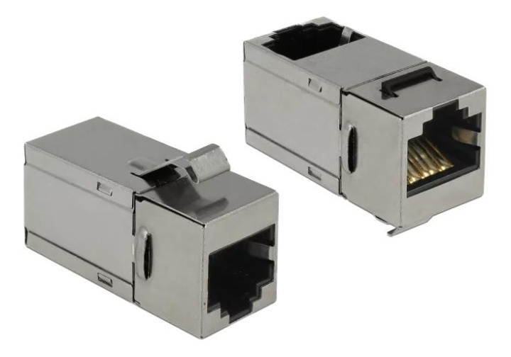 DeLOCK Keystone Module RJ45 jack > RJ45 jack Cat.6 90° i gruppen COMPUTERTILBEHØR / Kabler og adaptere / Netværkskabler / Adaptere og samlemuffer hos TP E-commerce Nordic AB (C70754)