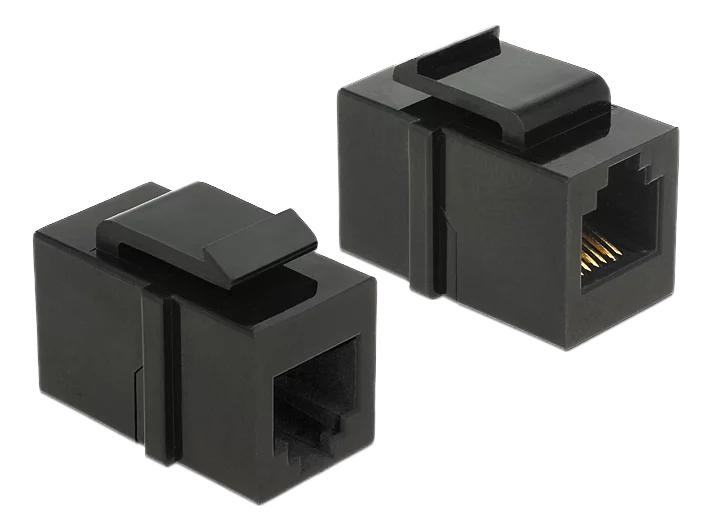 DeLOCK Keystone Module RJ12 female > RJ12 female Cat.3 black i gruppen COMPUTERTILBEHØR / Kabler og adaptere / Netværkskabler / Adaptere og samlemuffer hos TP E-commerce Nordic AB (C70755)