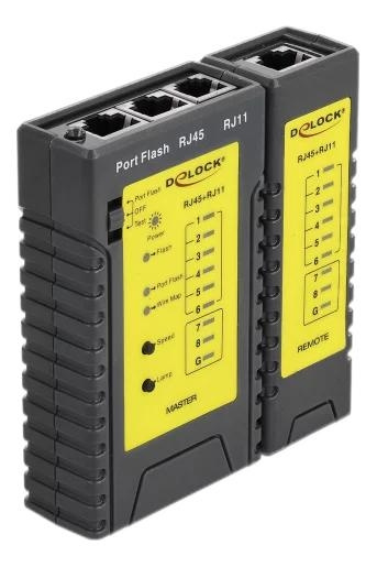 DeLOCK Cable Tester RJ45 / RJ12 + Portfinder i gruppen COMPUTERTILBEHØR / Computerkomponenter / Værktøj og montage hos TP E-commerce Nordic AB (C70758)