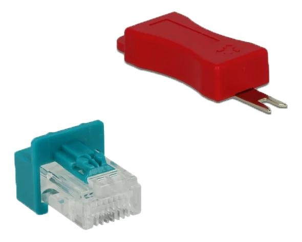 DeLOCK RJ45 Secure Clip with plug set 6 pieces i gruppen COMPUTERTILBEHØR / Kabler og adaptere / Netværkskabler / Adaptere og samlemuffer hos TP E-commerce Nordic AB (C70761)