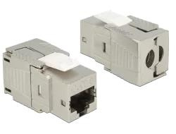 DeLOCK RJ45 Keystone-module, Cat.8, no tools required i gruppen COMPUTERTILBEHØR / Kabler og adaptere / Netværkskabler / Adaptere og samlemuffer hos TP E-commerce Nordic AB (C70762)