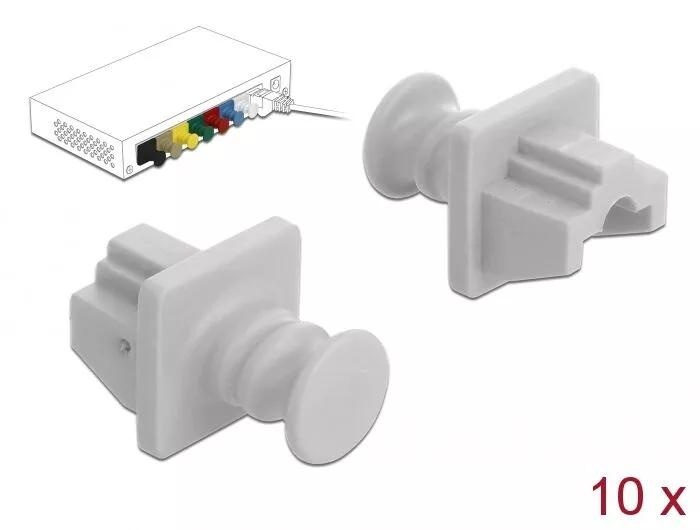 DeLOCK Dust Cover for RJ45 jack 10 pieces white i gruppen COMPUTERTILBEHØR / Kabler og adaptere / Netværkskabler / Adaptere og samlemuffer hos TP E-commerce Nordic AB (C70763)