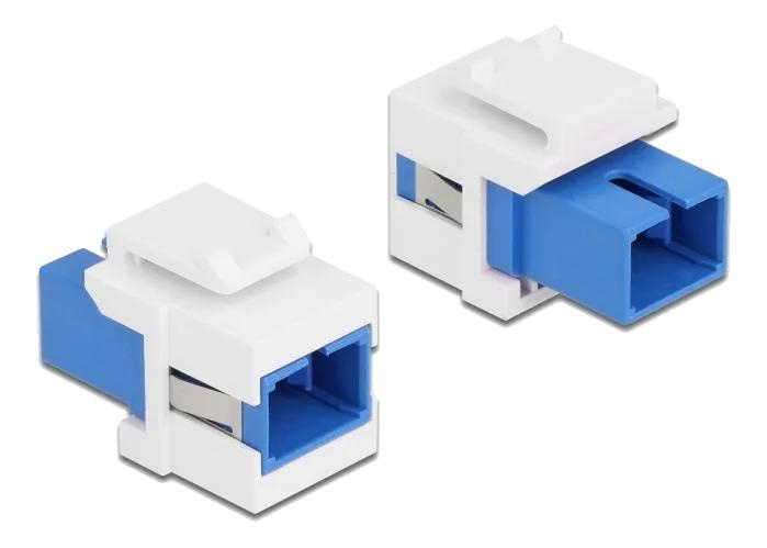 DeLOCK Keystone Module SC Simplex female to SC Simplex female, blue i gruppen COMPUTERTILBEHØR / Kabler og adaptere / Netværkskabler / Adaptere og samlemuffer hos TP E-commerce Nordic AB (C70769)