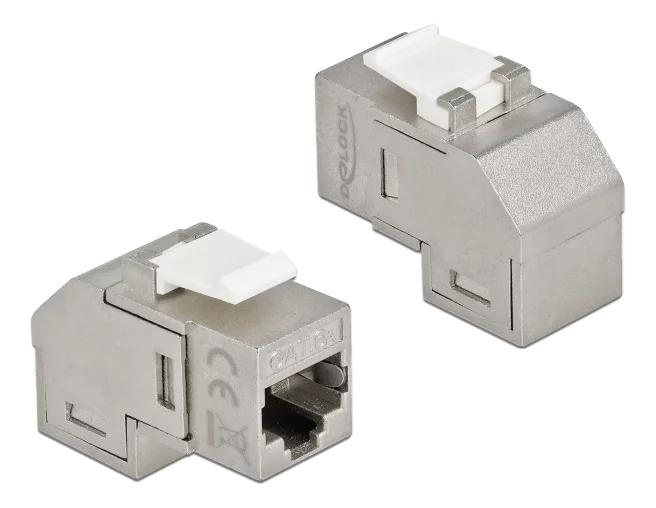 DeLOCK Keystone Module RJ45 jack to RJ45 jack Cat.6A 90° angled i gruppen COMPUTERTILBEHØR / Kabler og adaptere / Netværkskabler / Adaptere og samlemuffer hos TP E-commerce Nordic AB (C70776)