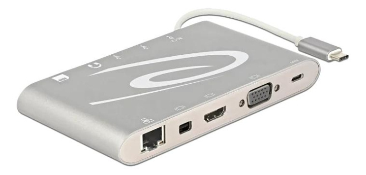 DeLOCK 87298 USB Type-C 3.1 Docking Station 4K, silver-grey i gruppen COMPUTERTILBEHØR / Bærbare computere og tilbehør / Docking stationer hos TP E-commerce Nordic AB (C70777)