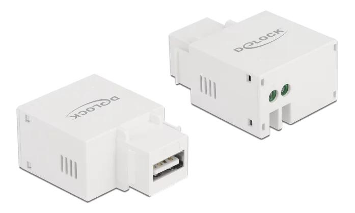 DeLOCK Keystone Module USB Type-A Charging Port 2.1 A white i gruppen COMPUTERTILBEHØR / Kabler og adaptere / Netværkskabler / Adaptere og samlemuffer hos TP E-commerce Nordic AB (C70781)