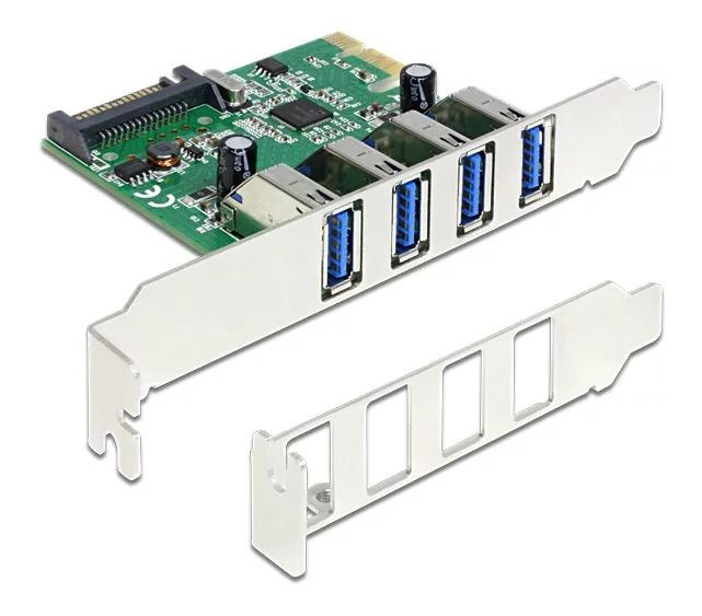 DeLOCK PCI Express Card > 4 x USB 3.0, USB adapter, PCIe 2.0 i gruppen COMPUTERTILBEHØR / Netværk / Netværkskort / PCI Express hos TP E-commerce Nordic AB (C70788)