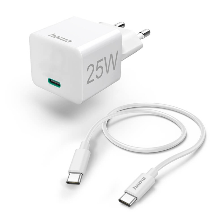 Hama Oplader USB-C med USB-C Kabel PD 25W 1,5 m Kabel Hvid i gruppen SMARTPHONES & TABLETS / Opladere og kabler / Vægoplader / Væg oplader Type C hos TP E-commerce Nordic AB (C71155)