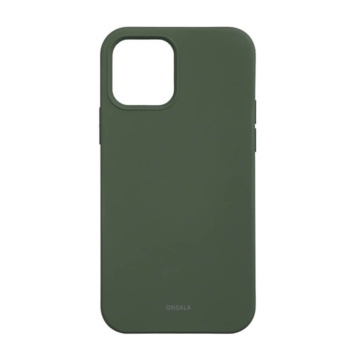 Onsala Mobilcover med Silikonefølelse Olivengrøn - iPhone 12/12 Pro i gruppen SMARTPHONES & TABLETS / Mobil Beskyttelse / Apple / iPhone 12 / Cover hos TP E-commerce Nordic AB (C71192)