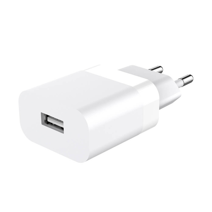 GEAR Oplader 220V 1xUSB-A 2,4A Hvid i gruppen SMARTPHONES & TABLETS / Opladere og kabler / Vægoplader / Vægoplader USB hos TP E-commerce Nordic AB (C71367)