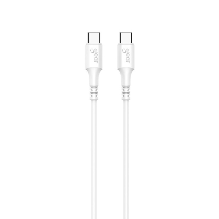 GEAR Cable USB-C to USB-C 2.0 0.5m Cable White i gruppen SMARTPHONES & TABLETS / Opladere og kabler / Kabler / Kabler Type C hos TP E-commerce Nordic AB (C71400)