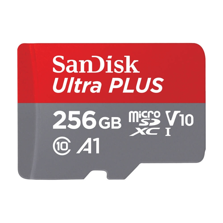 SanDisk MicroSDXC Ultra Plus 256GB 160MB/s A1 C10 UHS-1 i gruppen HJEMMEELEKTRONIK / Lagringsmedier / Hukommelseskort / MicroSD/HC/XC hos TP E-commerce Nordic AB (C71481)