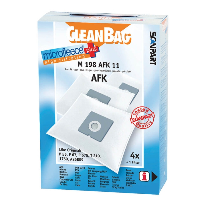 CLEANBAG Støvsugerposer Microfleece+ AFK/Bestron/etc. 4+1 i gruppen HJEM, HUS & HAVE / Rengøringsmidler / Støvsugere og tilbehør / Tilbehør / Støvsugerposer hos TP E-commerce Nordic AB (C71502)