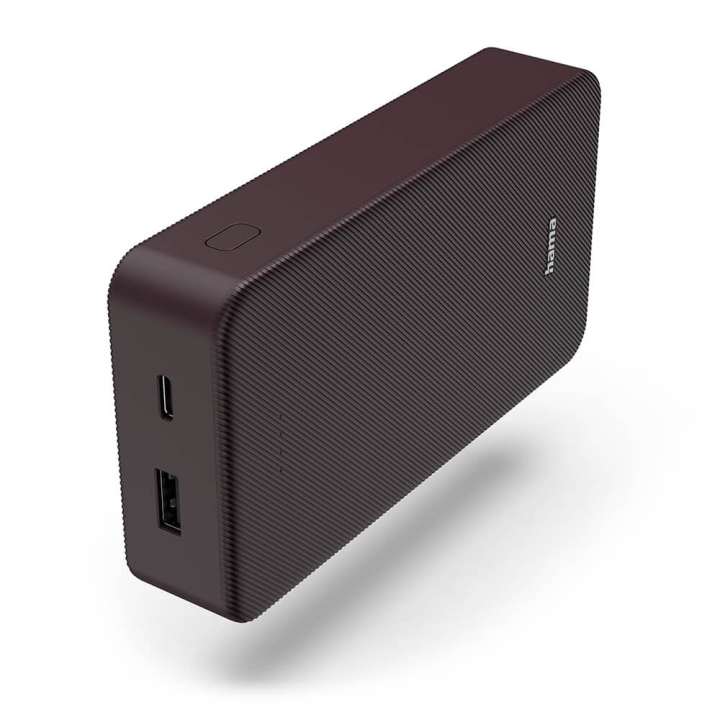 Hama Powerbank Colour 20 20000mAh USB-C+USB-A Plum i gruppen SMARTPHONES & TABLETS / Opladere og kabler / Powerbanks hos TP E-commerce Nordic AB (C71534)