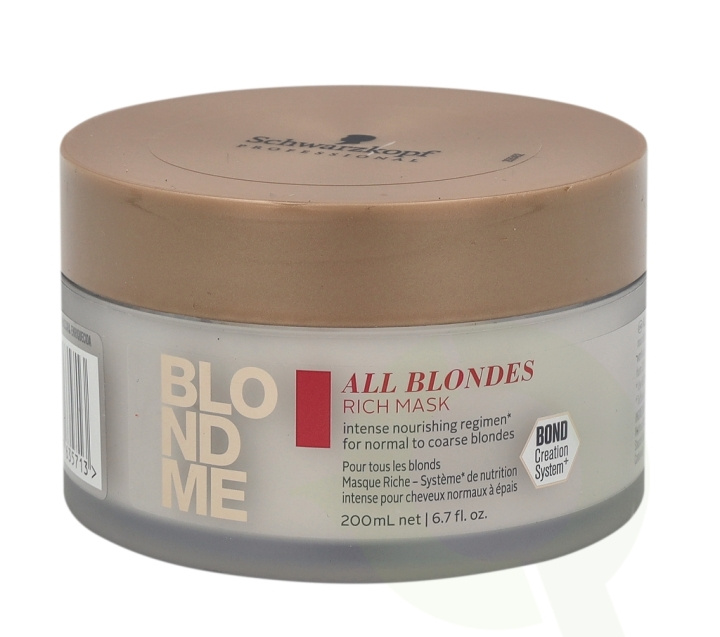 Schwarzkopf Blond Me All Blondes Rich Mask 200 ml For Normal To Coarse Blondes i gruppen SKØNHED & HELSE / Hår og styling / Hårpleje / Hårmaske hos TP E-commerce Nordic AB (C73845)