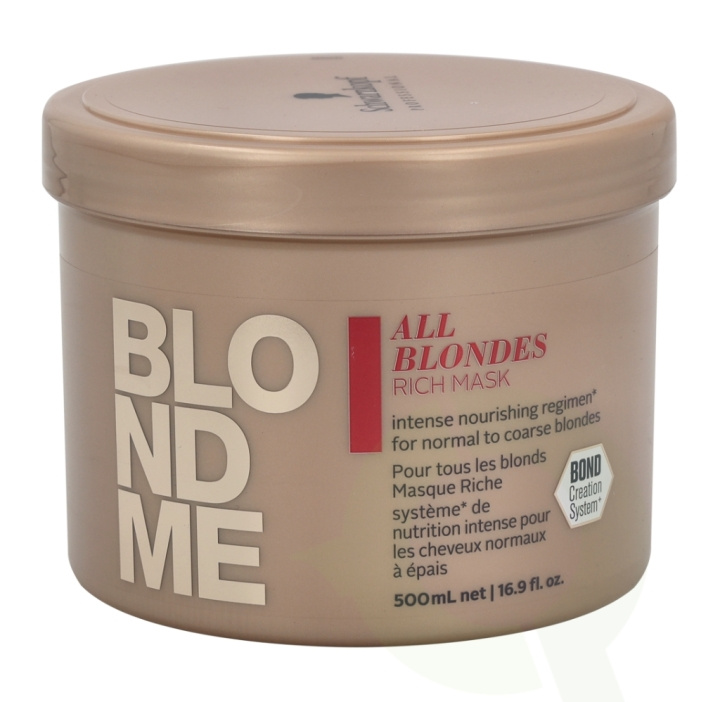 Schwarzkopf Blond Me All Blondes Rich Mask 500 ml For Normal To Coarse Blondes i gruppen SKØNHED & HELSE / Hår og styling / Hårpleje / Hårmaske hos TP E-commerce Nordic AB (C73846)